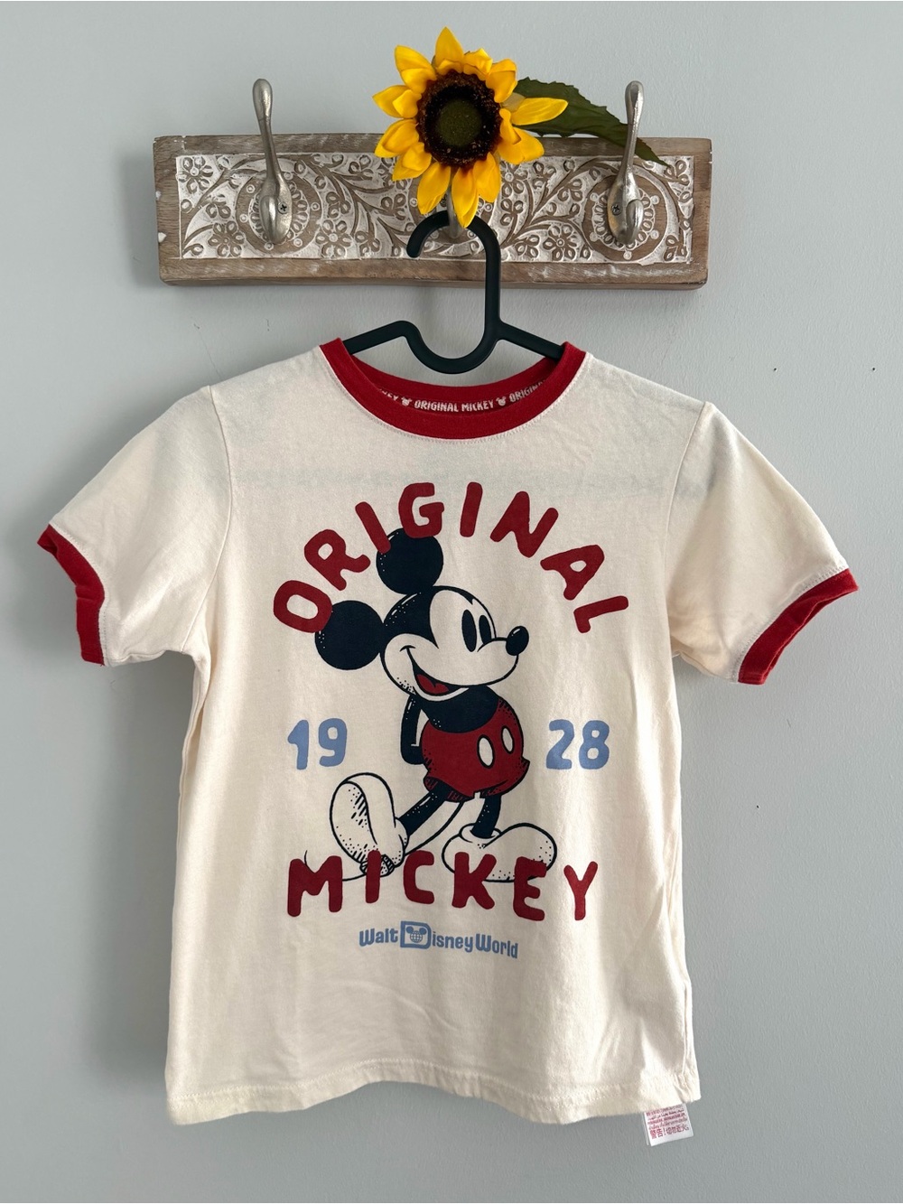 DISNEY PARKS Mickey Mouse Original 1928 Ringer Tee - Kids Size Small